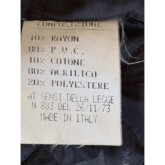 V MADE IN ITALY MENS FAUX LEATHER JACKET XL BLACK BUTTONS FRONT & IN POCKETS - Picture 8 of 12